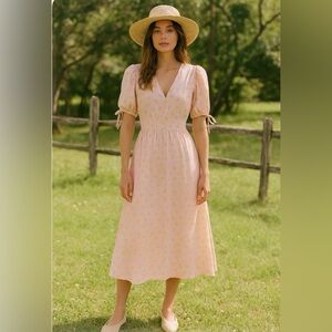Faithful The Brand Meija pink midi dress - size 6
